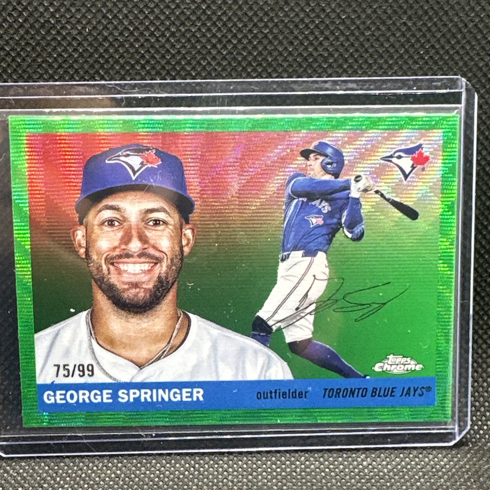 2025 Topps Chrome Platinum Anniversary George Springer Green Wave Refractor /99