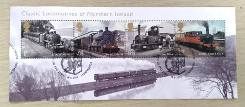 GB QEII Comm. Stamps. 2013 Classic UK Locos (Northern Ireland).  MS ex FDC