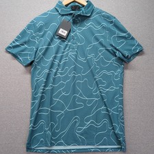 NWT G/FORE Mens Golf Polo Shirt Medium Green Pencil Tech Green MSRP 120 NEW