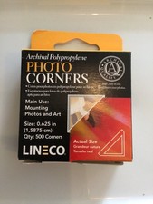 Lineco 0.625" Acid-Free Archival Photo Corners, Self-Adhesive, 500-Pack
