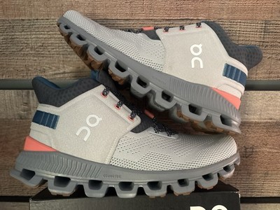 On Cloud Hi Edge Women s Mesh Lace-Up High Top Sneakers Gray/Blue/Orange