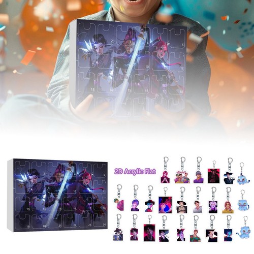 K-POP Demon Hunters 24 Cell Countdown Calendar Set Acrylic Hanging Toy Blind Box - Picture 7 of 11