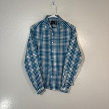 UNTUCKit Shirt Mens Small Blue Plaid Marville Slim Fit Wrinkle Free Long Sleeve