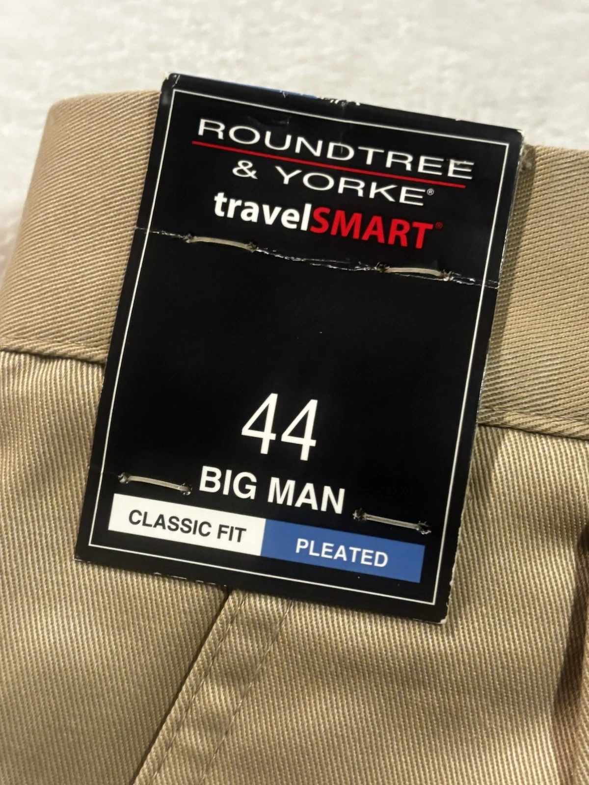 NEW Roundtree & Yorke Shorts Men’s Big Man Size 44 Elastic Waist Classic Pleated