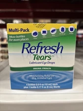 Refresh Tears Lubricant Eye Drops Multi-Pack 4 Plus Bonus Bottle Moisture Dry