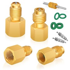 R134a Refrigerant Tank Adapter Connectors, R12 R22 to R134a Fittings, 1/2" to 1/
