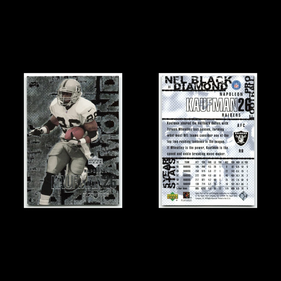 Napoleon Kaufman #84 2000 Upper Deck Black Diamond Oakland Raiders Football Card - Image 3 of 3