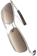 Silver X Brown Half-Rim Sunglasses, Square Shape, For A Tough Guy Look, Half-Ri