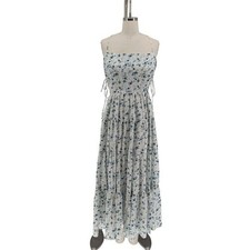 00368 NEW Petal and Pup Kristle Floral Midi Dress Green White size 6 cottagecore