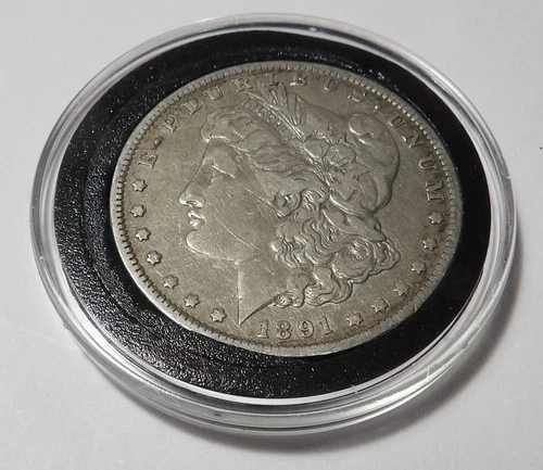 1891 O MORGAN SILVER DOLLAR EXTREMLEY GOOD CONDITION ENCAPSULATED