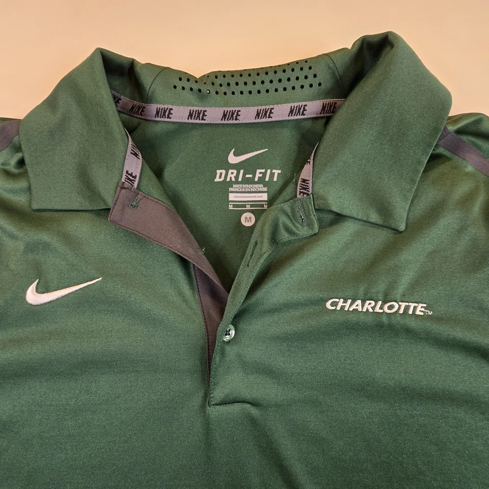 Charlotte Nike Dri-Fit Polo Men's Dark Green Size Medium M - Image 2 of 4