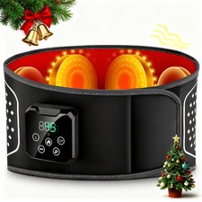 Electric Infrared Heated Waist Belt Vibration Massage for Lower Back Pain Relief