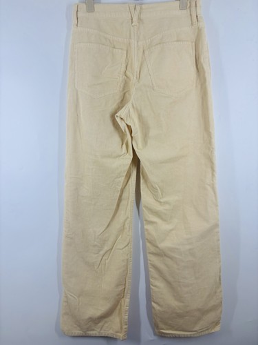 NWOT J Crew Women’s High-rise '90s wide-leg Pant in Corduroy Butter Yellow 27 - Picture 3 of 5