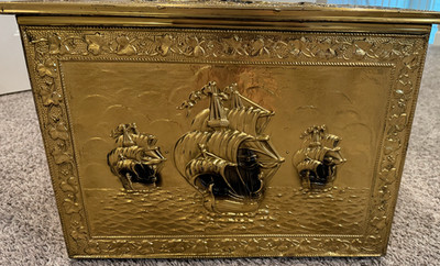 Vintage Brass, Frigate Pattern, Coal Tinder Box Made in England