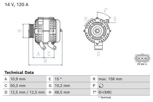 Generator Bosch 0 986 082 100 FÜR Ford Lichtmaschine Drehstromgenerator-image