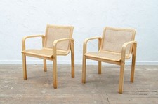 2 X VINTAGE CANE BEECH ARMCHAIRS OLIVO PIETRO HABITAT ITALY 1980S DELIVERY OPT