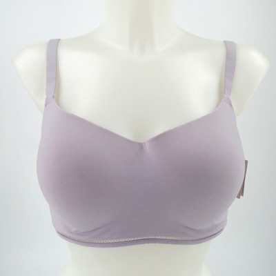Auden Smooth Lightly Lined Wirefree Bra Women's Size 36DD - Purple