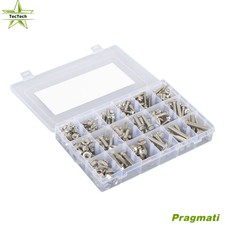 245pcs M6 M8 M10 Flanged Stainless Steel Bolt And Nut Kit Easy To Carry Wbox