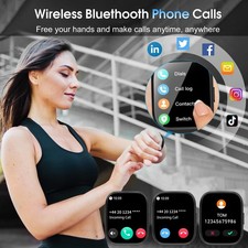 Smartwatch 1.85″ Pantalla Táctil IP68 Frecuencia Cardíaca Modo Deportivo Notificación de Llamada Negro