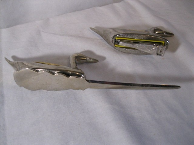 VTG REXEL BAMBI GERTY Duck Letter Opener & Stapler Set / Made in Great Britain