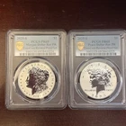 2025-S Rev Proof $1 Morgan and Peace Silver Dollar 2pc Set PCGS PR69 Gold Shield