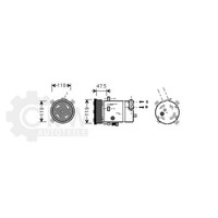 AVA Quality Cooling Kompressor Klimaanlage FüR Opel Omega B Caravan