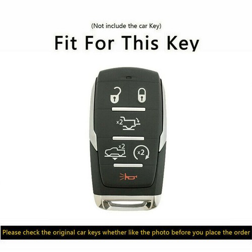 Leather 6 Buttons Car Remote Key Fob Cover Case Holder Fit For 2019+ Dodge RAM - Zdjęcie 5 z 8