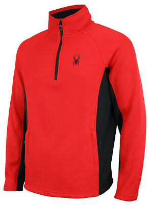 Spyder 1/4 Zip Pullover Jacket Mens Small Fleece Lined Logo Racing