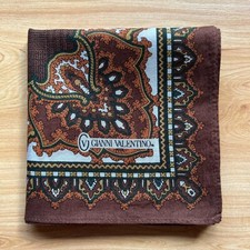 HANDKERCHIEF VINTAGE ART PAISLEY PATTERNED COTTON MEN'S POCKET SQUARE 18" A1098