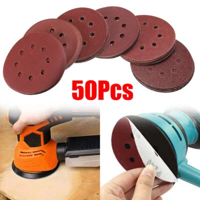 SATC 50Pcs 125MM 5" Sanding Disc 40-600 GRIT Orbital Round Sand Paper Sheet UK