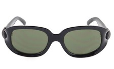 New Vintage 1990s ROCHAS 9058 01 Thick Glossy Black Sunglasses France