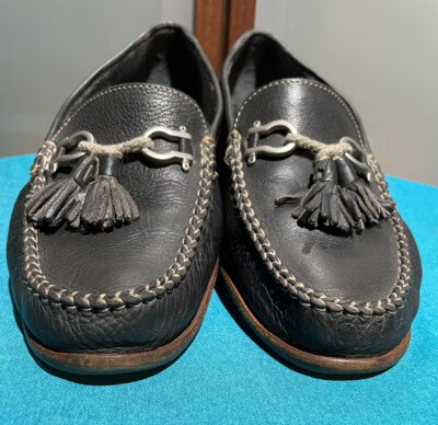 Bally Italy Black 100% Leather Mens Flat Loafer Slip On  display picture 3