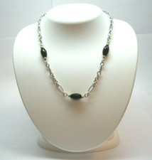 DAVID YURMAN FACETED ONYX STATION NECKLACE STERLING 925/18KYG 16.5" TOGGLE CLASP