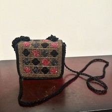 VTG Women's Beaded Purse Shoulder Crossbody Handbag Clutch Mirror Evening Bag