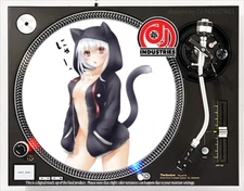 Anime Headphone Girl Kimber - 7"-12" DJ slipmat for LP turntable record player 