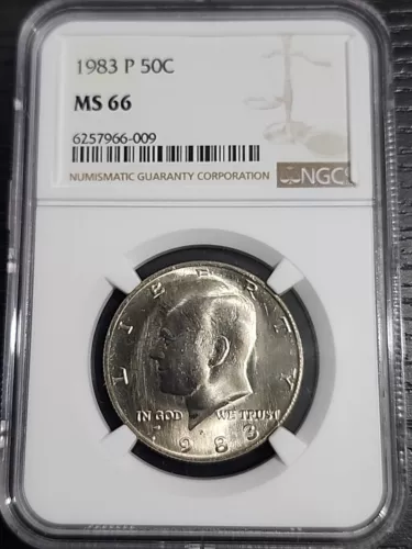 1983-P Clad Uncirculated Kennedy Half Dollar 50c NGC MS66 Free Shipping
