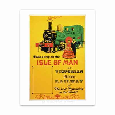 Isle of Man Trip - Victorian Steam Railway 28x35cm Art Print by Railway Posters