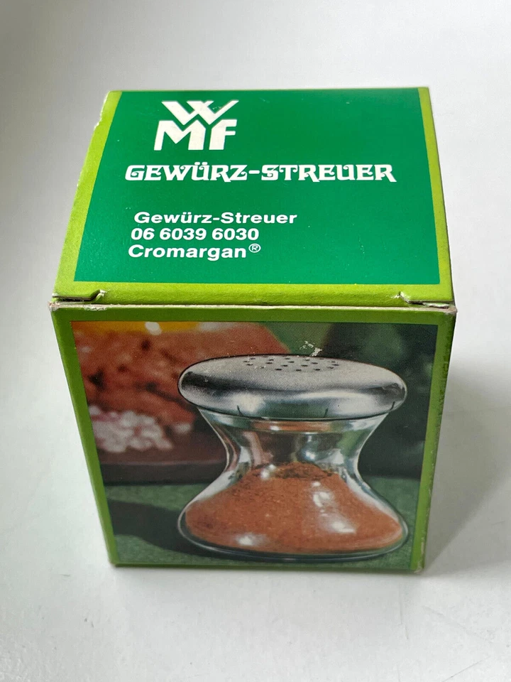 großer 6,5 cm Prof. Wilhelm Wagenfeld Gewürz Streuer WMF Design OVP Vintage - Bild 3 von 4