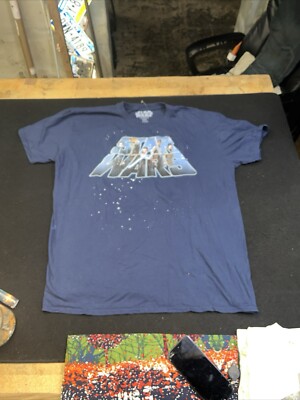 Dark Blue Star Wars Episode VIII The Last Jedi Group Logo Size 2XL T-Shirt