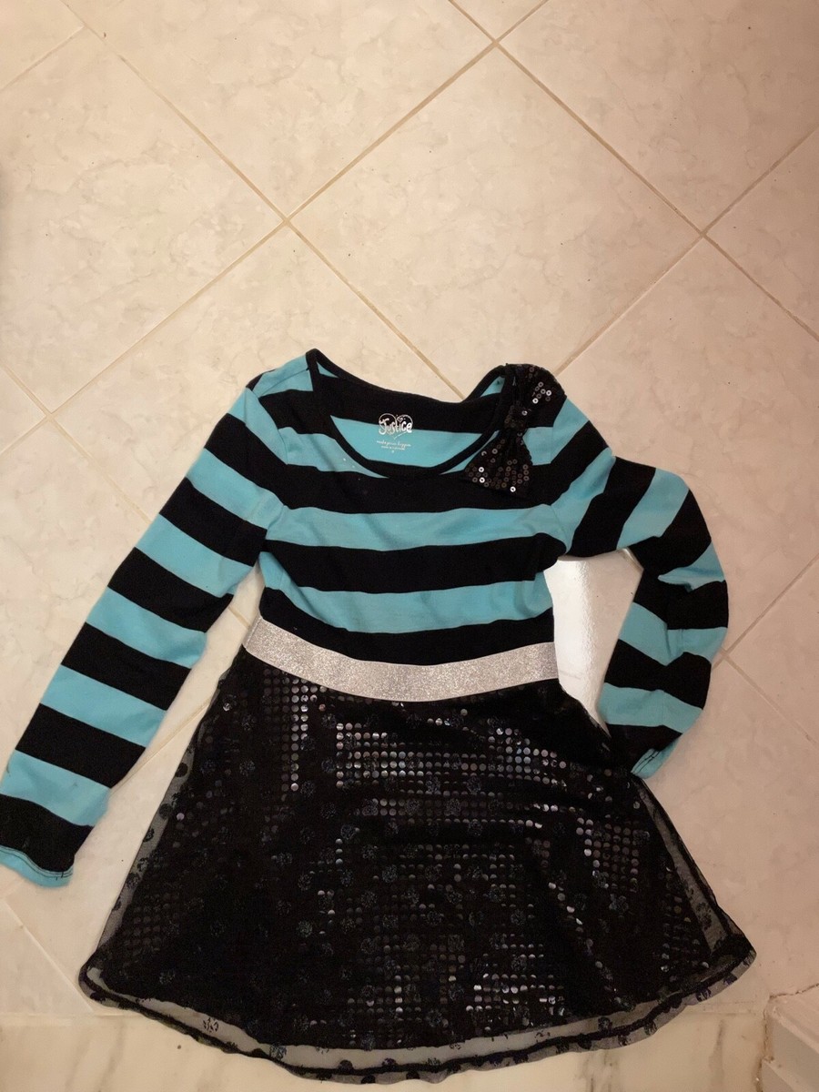 justice sequin dress Justice Dress Girls Size 14 Multicolor Sequin Lined With Belt Fairy Party  NWT