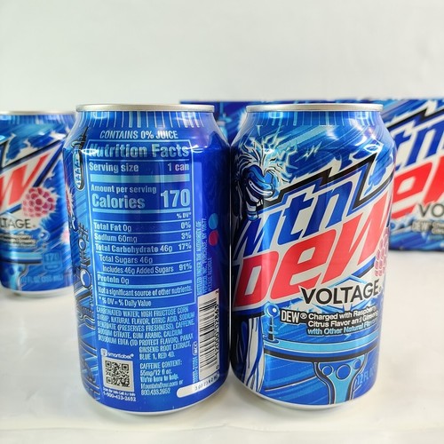 Voltage 2022 Mountain Dew Mtn Full 12oz Can New Design PepsiCo Unopened Soda - Picture 3 of 14