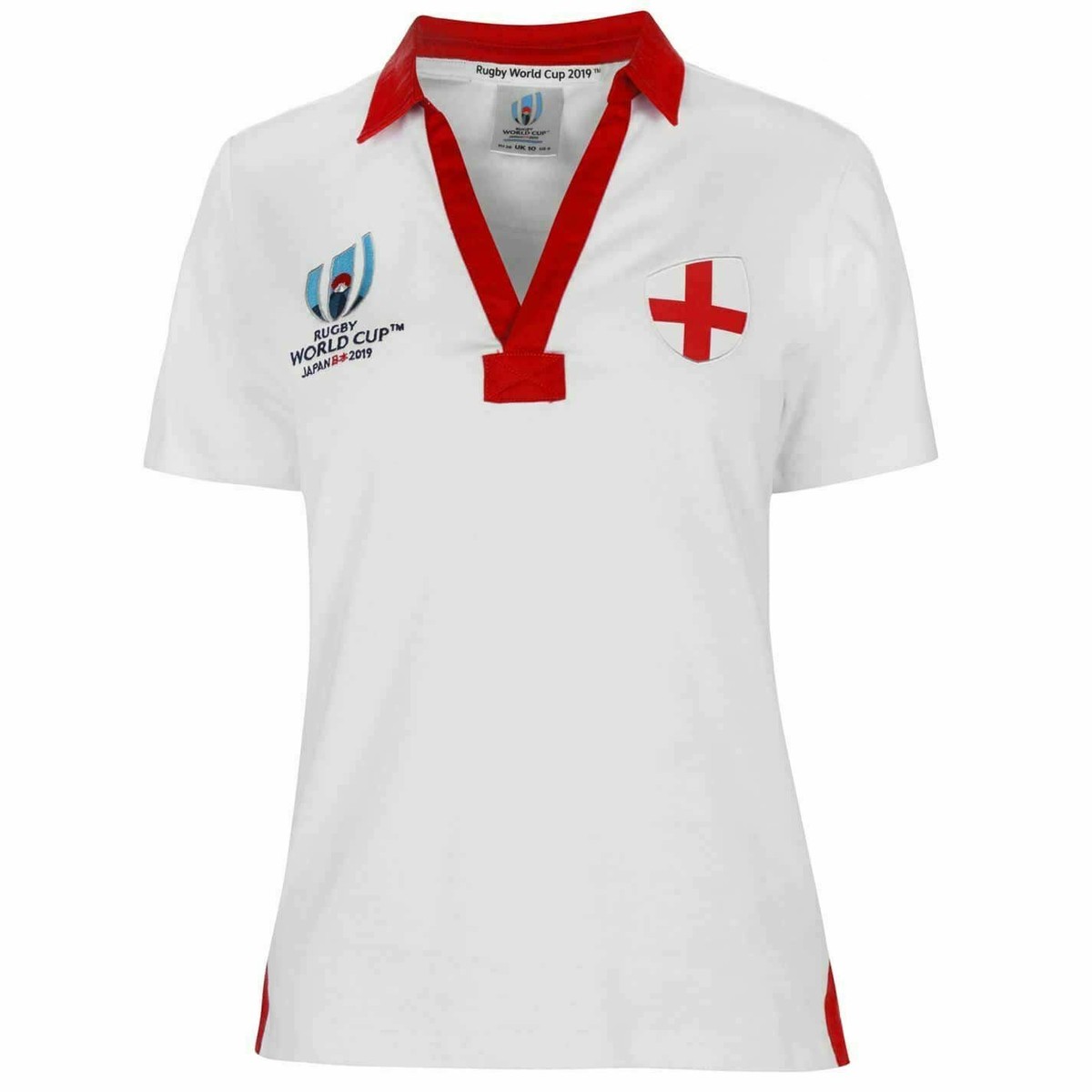 Official England Rugby World Cup Japan 2019 Ladies Jersey (Embroidered Logo)