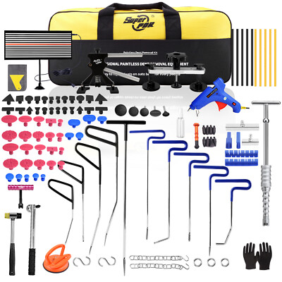 Super PDR 118PCS Auto Dent Puller Bridge Lifter Paintless Hail Damage Repair Kit