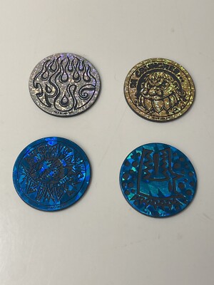 Lot of 4 Plastic POG Kini Slammers The World Pog Federation
