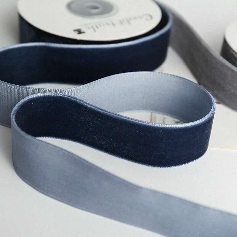 Vintage Soft Velvet Ribbon Trim Single Face Velour Webbing Floral Craft - Image 2 of 4