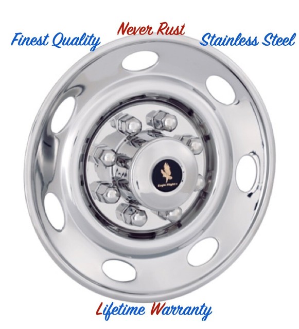 16" TRAILER STAINLESS STEEL WHEEL COVER BOLT ON HUBCAPS FOR ONE SINGLE WHEEL © eBay