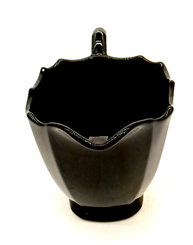 Crema de vidrio Art Deco negra ébano vintage de 1930 Paden City Glass Mrs. B #411 - Imagen 4 de 6