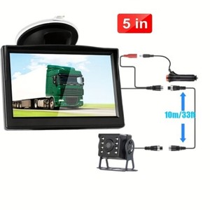 Backup Camera 5 Inch Monitor For Truck HD Screen 8 LED Night Vision Waterproof
