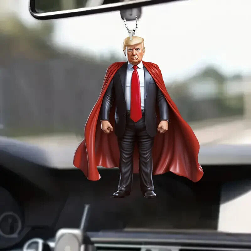 2024 President TRUMP Keychain Pendant Ornament SuperTrump Wearing Red HERO Cape