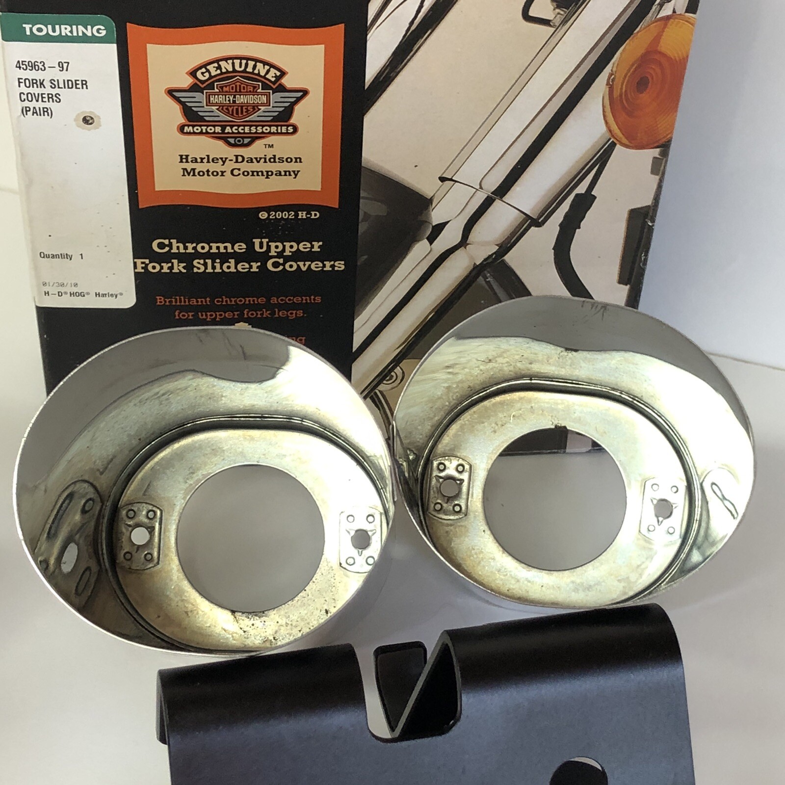 Harley Davidson OEM Upper Fork Slider Covers Chrome 4596397 eBay